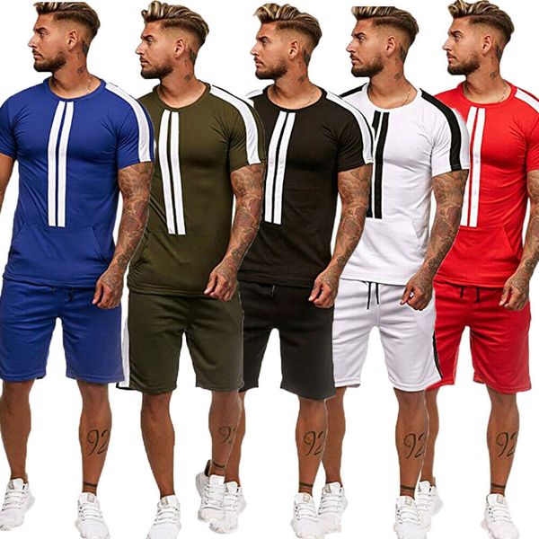 2pcs summer men tracksuit set short sleev sport t-shirt+ plain color shorts pant casual sport jogging athletic trainer suit, Gray
2pcs summer men tracksuit set short sleev sport t-shirt+ plain color shorts pant casual sport jogging athletic trainer suit, Gray