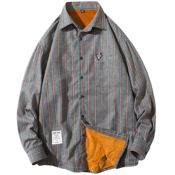 fashion men winter warm flannel stripe dress shirts cotton long sleeve men work shirts brand casual slim fit social y2056, White;black
fashion men winter warm flannel stripe dress shirts cotton long sleeve men work shirts brand casual slim fit social y2056, White;black