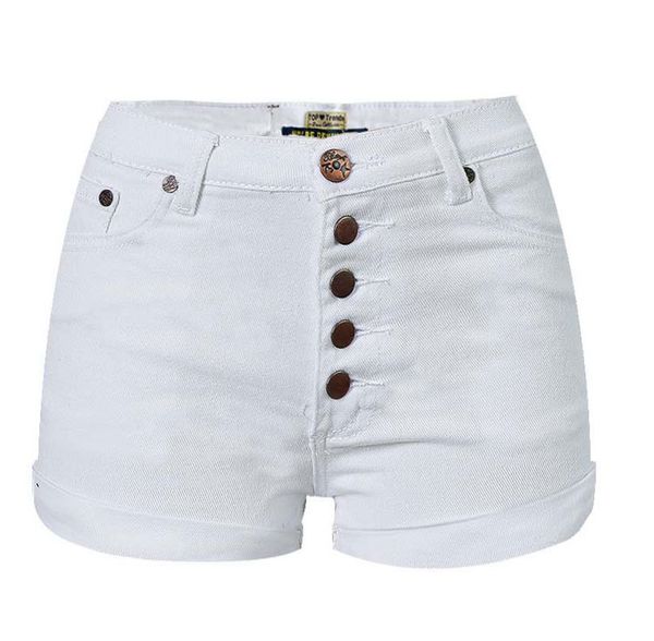women single-breasted curling denim shorts casual high waist white shorts 2018 fashion rock skinny jeans, White;black
women single-breasted curling denim shorts casual high waist white shorts 2018 fashion rock skinny jeans, White;black