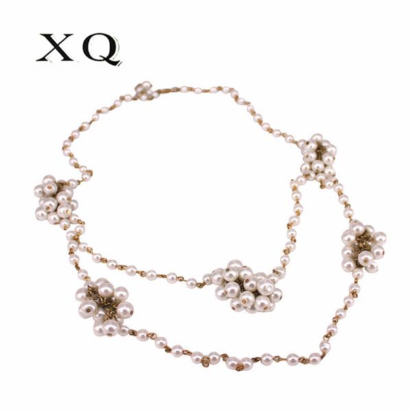 xq round white imitation pearl double droplet necklace for women accessories wholesale vintage fashion girl holiday gift, Silver
xq round white imitation pearl double droplet necklace for women accessories wholesale vintage fashion girl holiday gift, Silver
