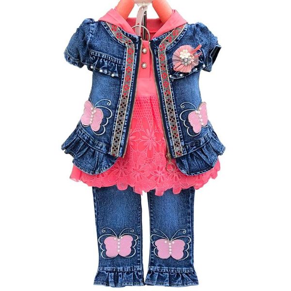 spring autumn little girl outfits baby girl denim clothing sets 3 pcs long sleeve dress denim jacket and jeans trousers, White
spring autumn little girl outfits baby girl denim clothing sets 3 pcs long sleeve dress denim jacket and jeans trousers, White