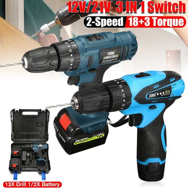 21v/12v 18+3 torque impact cordless electric drill screwdriver wireless double lithium-ion battery electric power tools drills
21v/12v 18+3 torque impact cordless electric drill screwdriver wireless double lithium-ion battery electric power tools drills