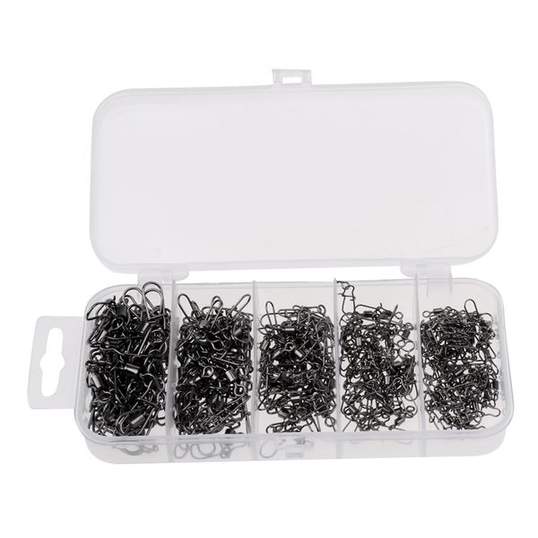 210pcs ball bearing rolling swivel fishing connector snap pin fishhook lures 
210pcs ball bearing rolling swivel fishing connector snap pin fishhook lures