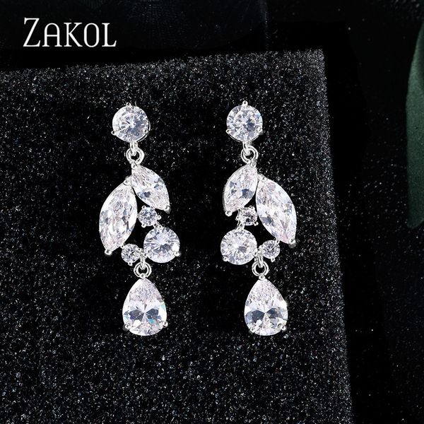 zakol bridal wedding jewelry for women fashion dangle earrings marquise cut zirconia fsep2451, Silver
zakol bridal wedding jewelry for women fashion dangle earrings marquise cut zirconia fsep2451, Silver