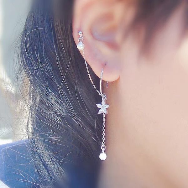 new 925 sterling silver earrings double ear hole petal ear hook chain earrings personality two hole female jewelry, Golden;silver
new 925 sterling silver earrings double ear hole petal ear hook chain earrings personality two hole female jewelry, Golden;silver