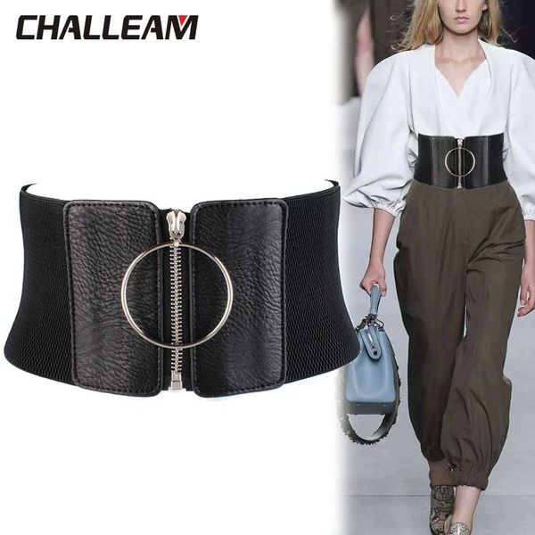 wide women's belt large metal ring bodysuit coat sweater black elastic ladies leather belt 343, Black;brown
wide women's belt large metal ring bodysuit coat sweater black elastic ladies leather belt 343, Black;brown