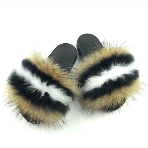 wholesale custom fluffy real fox raccoon fur slippers sandals fur slippers for women, Black
wholesale custom fluffy real fox raccoon fur slippers sandals fur slippers for women, Black