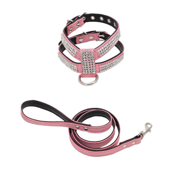 new bling diamond glitter crystal collar puppy cat dog harness chest strap with dog pet leash (pink color
new bling diamond glitter crystal collar puppy cat dog harness chest strap with dog pet leash (pink color