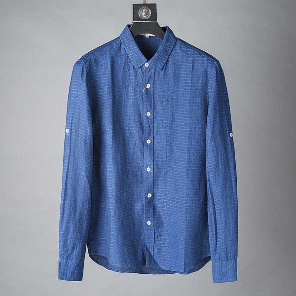 100% pure linen men long sleeve shirt blue argyle pattern turn-down collar single breasted spring fashion casual shirts y2252, White;black
100% pure linen men long sleeve shirt blue argyle pattern turn-down collar single breasted spring fashion casual shirts y2252, White;black