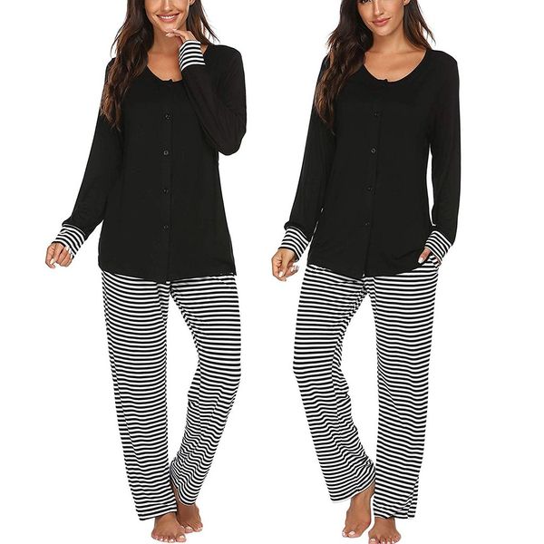 pregnant women clothes for maternity women's clothing pregnancy long sleeve nursing t-shirt +striped pants pajamas set suit, White
pregnant women clothes for maternity women's clothing pregnancy long sleeve nursing t-shirt +striped pants pajamas set suit, White