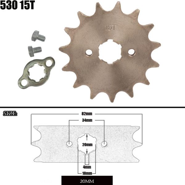 front engine sprocket 530 15t 20mm for 530 chain with locker motorcycle dirt bike pitbike atv quad parts
front engine sprocket 530 15t 20mm for 530 chain with locker motorcycle dirt bike pitbike atv quad parts