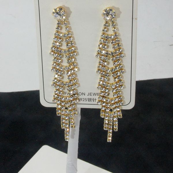 gold sparkling rhinestone long tassel wedding drop earrings large bridal drop earrings party jewelry wholesale, Silver
gold sparkling rhinestone long tassel wedding drop earrings large bridal drop earrings party jewelry wholesale, Silver