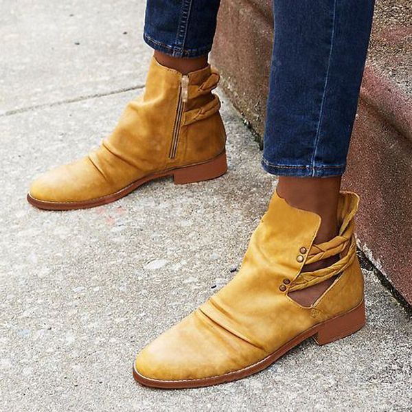 yellow ankle boots shoes women pu leather boot spring fall cowhide wood grain thick square heel flats female, Black
yellow ankle boots shoes women pu leather boot spring fall cowhide wood grain thick square heel flats female, Black