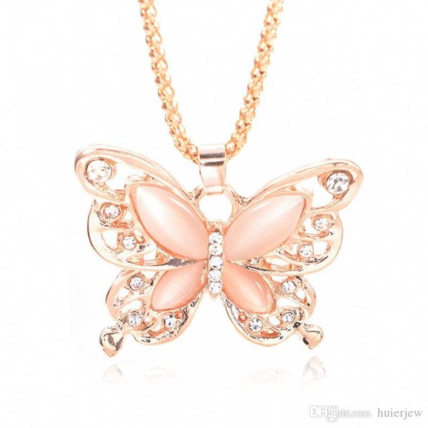 gold chain beautifully necklace fashion rose gold plated opal butterfly pendant necklace sweater chain gift charm butterfly necklace, Silver
gold chain beautifully necklace fashion rose gold plated opal butterfly pendant necklace sweater chain gift charm butterfly necklace, Silver