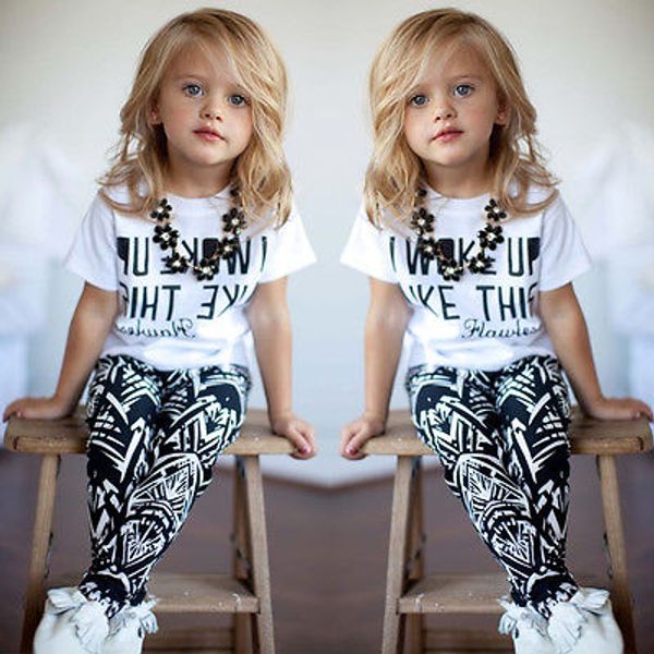 baby girls stripe i woke up like this toddler shirt and pants outfits set children clothes outfit 2pcs, White
baby girls stripe i woke up like this toddler shirt and pants outfits set children clothes outfit 2pcs, White