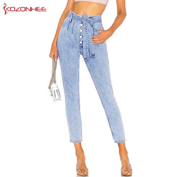 fashion light blue straight women's jeans with high waist inelastic casual bandage jeans plus size #38
fashion light blue straight women's jeans with high waist inelastic casual bandage jeans plus size #38