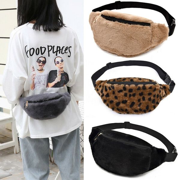 fashion waist fanny pack women pu leather belt zipper waist bag crossbody bag