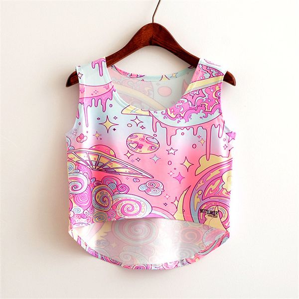 summer fashion women sleeveless t shirt crop colorful full print casual women short cropped vest tank, Black;white
summer fashion women sleeveless t shirt crop colorful full print casual women short cropped vest tank, Black;white