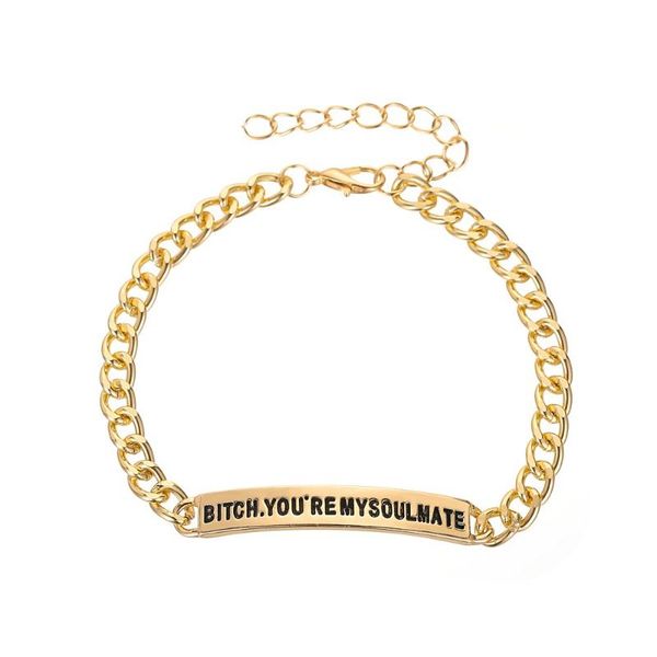 alloy letter chain couple bracelet creative new selling fashion personality couple lettering bracelet, Golden;silver
alloy letter chain couple bracelet creative new selling fashion personality couple lettering bracelet, Golden;silver