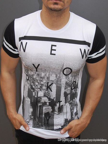new york letters mens t shirts summer fashion short sleeved o-neck printed tees, White;black
new york letters mens t shirts summer fashion short sleeved o-neck printed tees, White;black