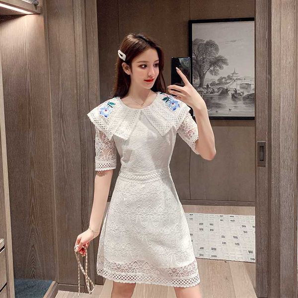 casual dresses summer white lace women hollow out crochet floral embroidery high waist mini party dress female vestidos 2021, Black;gray
casual dresses summer white lace women hollow out crochet floral embroidery high waist mini party dress female vestidos 2021, Black;gray