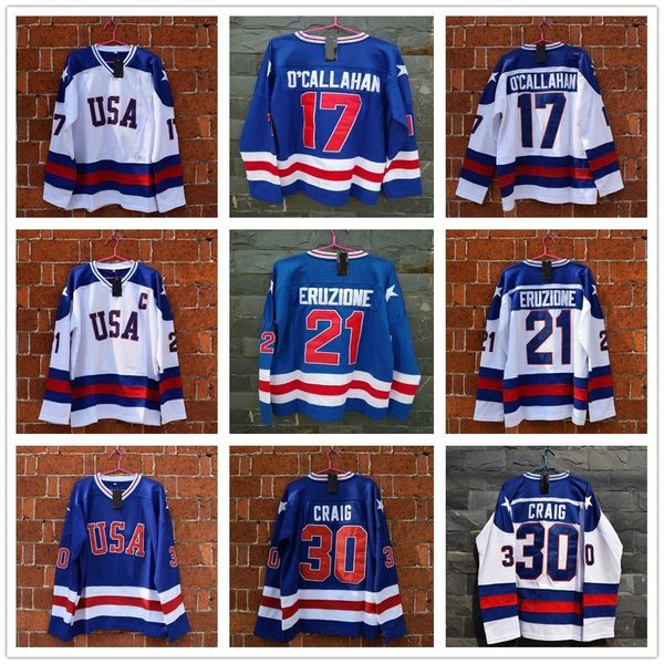 1980 miracle on team сша 21 майк эрусион хоккейной джерси пуловер 17 джек o'callahan 30 джим крэйг голубой белый ccm нашит джерси, Black;red
1980 miracle on team сша 21 майк эрусион хоккейной джерси пуловер 17 джек o'callahan 30 джим крэйг голубой белый ccm нашит джерси, Black;red
