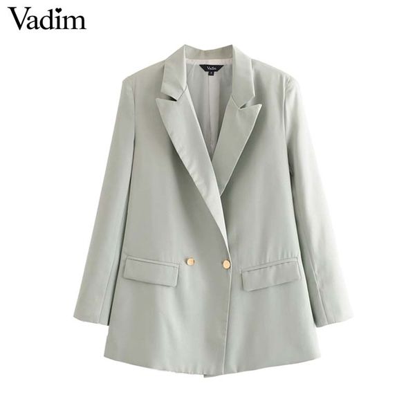 vadim women elegant solid notched collar blazer single breasted pockets long sleeve stylish female office wear green coats ca475, White;black
vadim women elegant solid notched collar blazer single breasted pockets long sleeve stylish female office wear green coats ca475, White;black