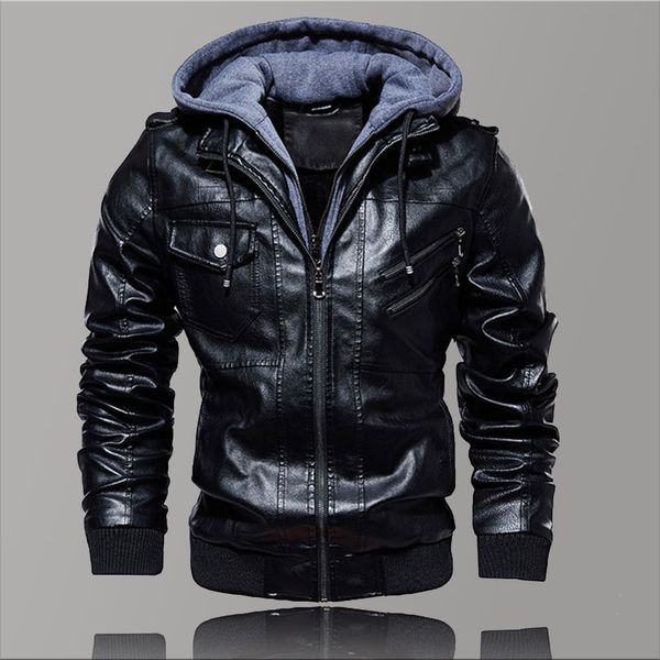 новый зима мотоцикл pu кожаные куртки мужской slim fit 2019 hip hop капюшон куртки способа людей теплого пальто мужской марка одежда, Black
новый зима мотоцикл pu кожаные куртки мужской slim fit 2019 hip hop капюшон куртки способа людей теплого пальто мужской марка одежда, Black