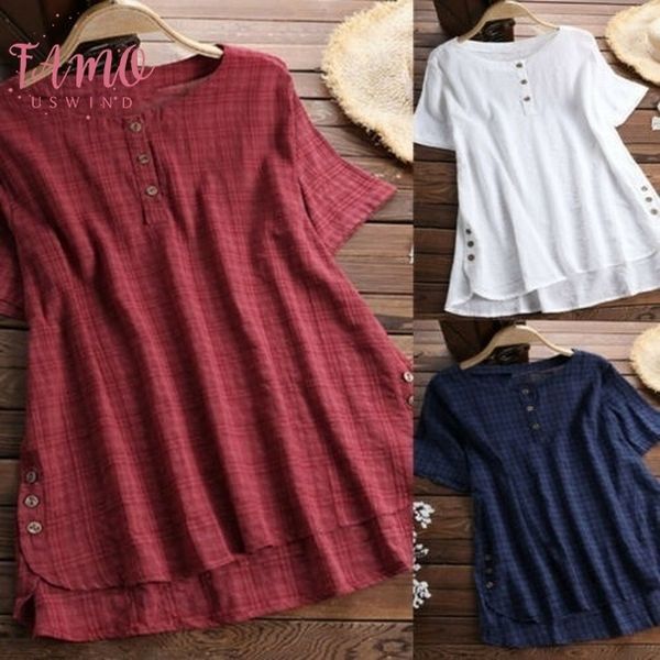 womens clothing plus size women short sleeve multi breasted buttons loose plaid tunic drop shipping, White
womens clothing plus size women short sleeve multi breasted buttons loose plaid tunic drop shipping, White