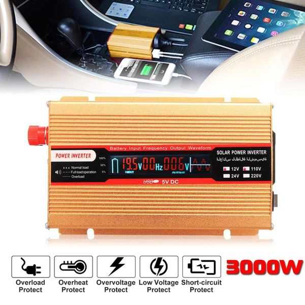 car power inverter p eak 3000w 12/24v to ac 220/110v usb modified sine wave converter voltage transformer high conversion sturdy
car power inverter p eak 3000w 12/24v to ac 220/110v usb modified sine wave converter voltage transformer high conversion sturdy