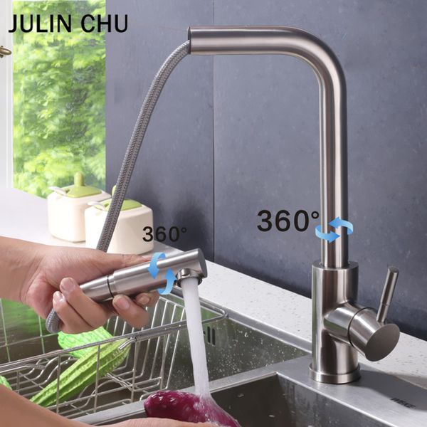 304 stainless steel kitchen faucet pull out and cold water mixer tap nickle brush sink faucets pull down kitchen basin taps
304 stainless steel kitchen faucet pull out and cold water mixer tap nickle brush sink faucets pull down kitchen basin taps