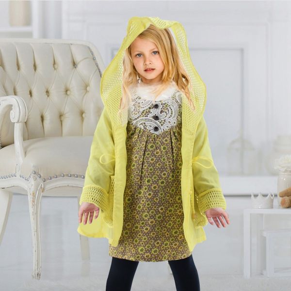 girls' yellow trench coat, Blue;gray
girls' yellow trench coat, Blue;gray