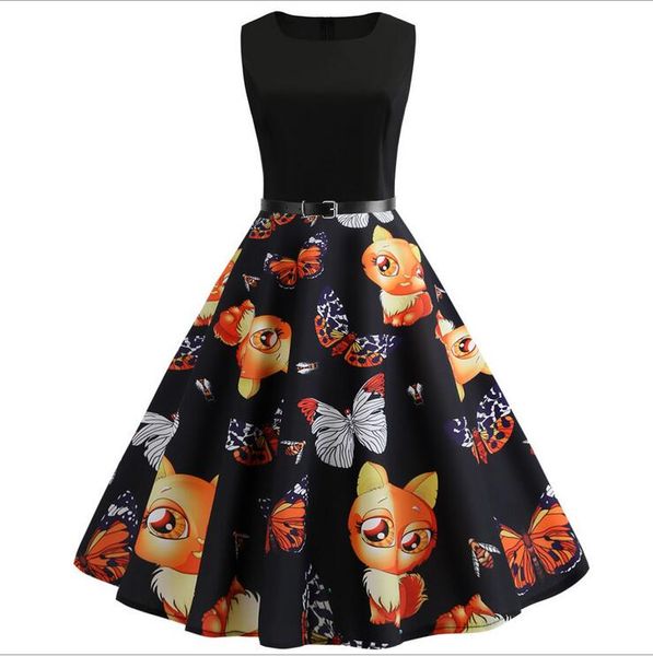 designer ladies long dress sleeveless retro stitching print big swing dress leopard print dress casual dres girl princess dresse belt waist, Black;gray
designer ladies long dress sleeveless retro stitching print big swing dress leopard print dress casual dres girl princess dresse belt waist, Black;gray