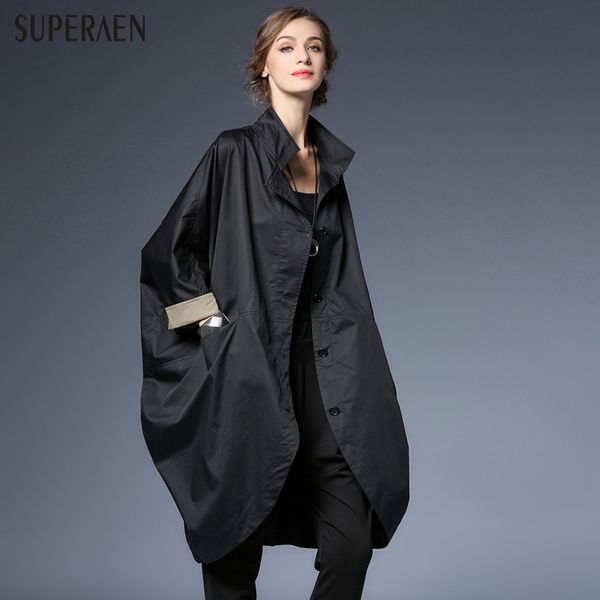 superaen 2018 spring new loose women fashion windbreaker cotton casual wild europ women's clothing pluz size wild trench coat, Tan;black
superaen 2018 spring new loose women fashion windbreaker cotton casual wild europ women's clothing pluz size wild trench coat, Tan;black