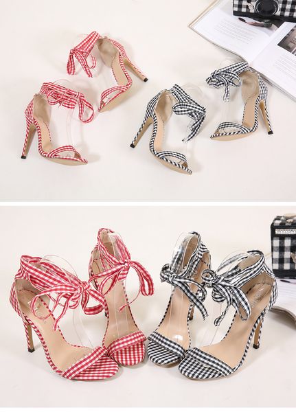 scottish plaid high sandals women cross-tied heels ladies ankle strap lace up party bow high shoes, Black
scottish plaid high sandals women cross-tied heels ladies ankle strap lace up party bow high shoes, Black