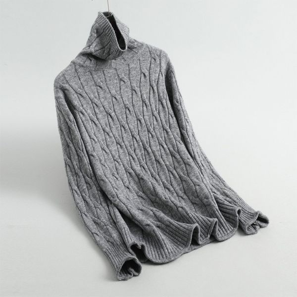 autumn and winter women's sweater casual solid color high collar long sleeve thick sweater, White;black 
autumn and winter women's sweater casual solid color high collar long sleeve thick sweater, White;black