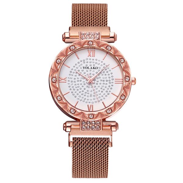women watches watch woman quartz stainless steel band women magnet buckle gradient roma dial watch bayan kol saati, Slivery;brown
women watches watch woman quartz stainless steel band women magnet buckle gradient roma dial watch bayan kol saati, Slivery;brown