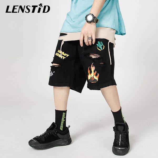lenstid summer fire flame cactus print destroyed ripped baggy denim shorts harajuku streetwear hip hop casual jeans short pants, Blue
lenstid summer fire flame cactus print destroyed ripped baggy denim shorts harajuku streetwear hip hop casual jeans short pants, Blue