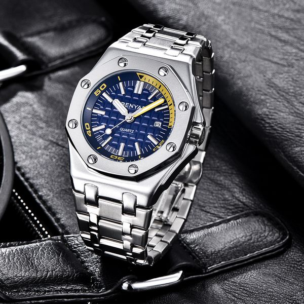 benyar men watch steel quartz watches mens waterproof sport wristwatches casual clock montre homme, Slivery;brown
benyar men watch steel quartz watches mens waterproof sport wristwatches casual clock montre homme, Slivery;brown