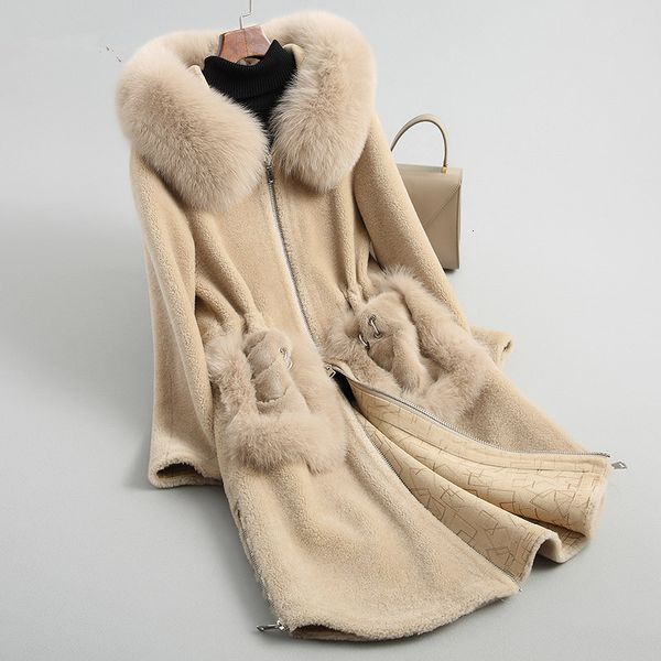 women's fur & faux real coat winter jacket women collar sheep shearling female 100% wool coats korean kqn18108-5 my1962, Black
women's fur & faux real coat winter jacket women collar sheep shearling female 100% wool coats korean kqn18108-5 my1962, Black