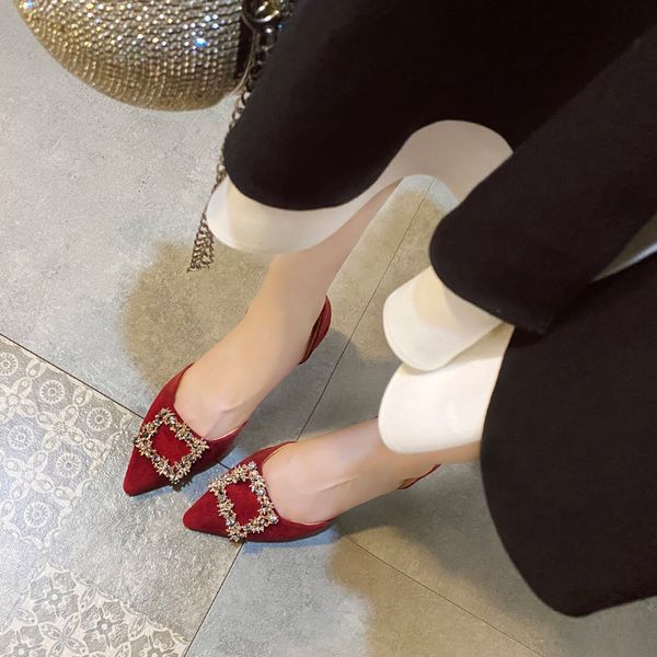 high heels women pointed toe sandals crystal buckle two piece pumps elegant office stiletto heels women sandalias mujer 2020, Black
high heels women pointed toe sandals crystal buckle two piece pumps elegant office stiletto heels women sandalias mujer 2020, Black