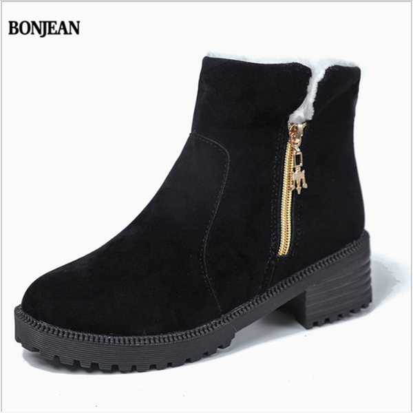 bonjean 2019 autumn and winter new korean wild thick with thick bottom round head plus velvet warm short boots, Black
bonjean 2019 autumn and winter new korean wild thick with thick bottom round head plus velvet warm short boots, Black