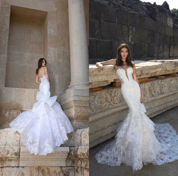 modest pnina tornai mermaid wedding dresses sweetheart sleeveless backless lace applique sequins bow wedding gown sweep train robe de mariée, White
modest pnina tornai mermaid wedding dresses sweetheart sleeveless backless lace applique sequins bow wedding gown sweep train robe de mariée, White