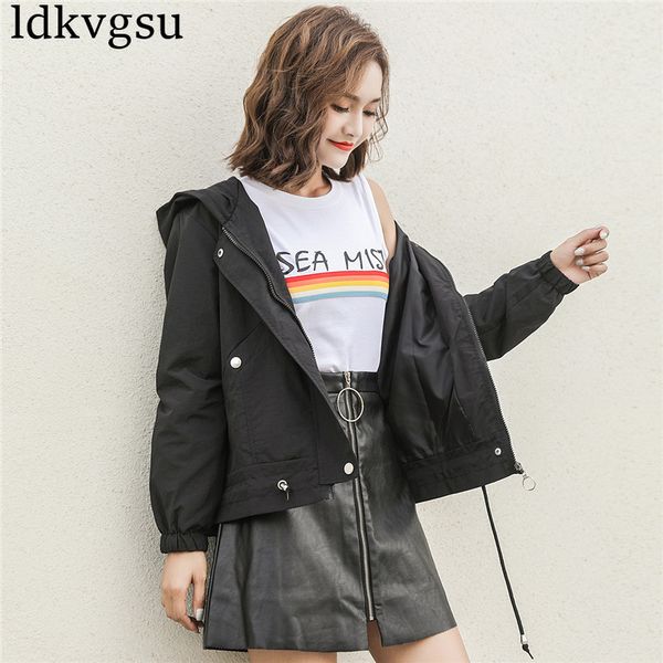2019 new spring autumn women's windbreaker coats short korean slim jacket outerwear plus size girls v318, Black;brown
2019 new spring autumn women's windbreaker coats short korean slim jacket outerwear plus size girls v318, Black;brown