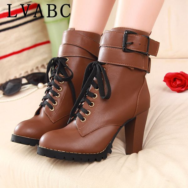 lvabc 2018 women ankle boots pu leather square mid heel round toe women boots fashion lace up ladies ankle size 34-43, Black
lvabc 2018 women ankle boots pu leather square mid heel round toe women boots fashion lace up ladies ankle size 34-43, Black