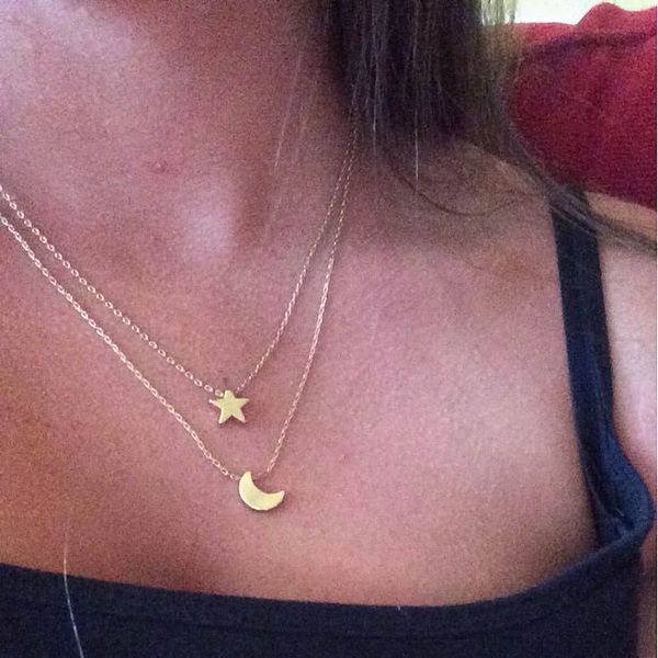 fashion jewelry silver gold color moon star pendant necklaces crescent long double layer chain necklaces for women jewelry
fashion jewelry silver gold color moon star pendant necklaces crescent long double layer chain necklaces for women jewelry
