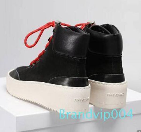 

2019 fog quality fear of god military sneakers hight army boots men and women fashion shoes martin boots c7, Black