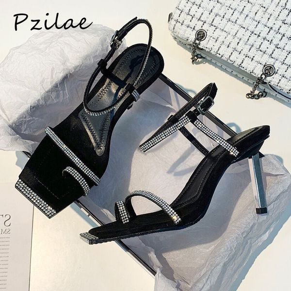 pzilae new women summer sandals 2020 square toe bling ankle strap woman shoes sandals high heels party shoes size 42, Black
pzilae new women summer sandals 2020 square toe bling ankle strap woman shoes sandals high heels party shoes size 42, Black
