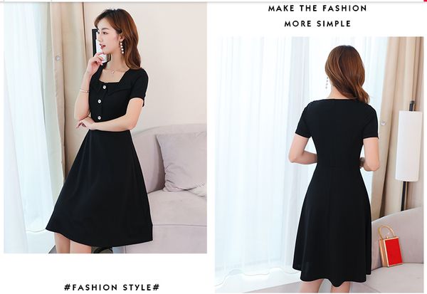 matte black pure color dress bigger sizes condole belt of cultivate one's morality dress, Black;gray
matte black pure color dress bigger sizes condole belt of cultivate one's morality dress, Black;gray