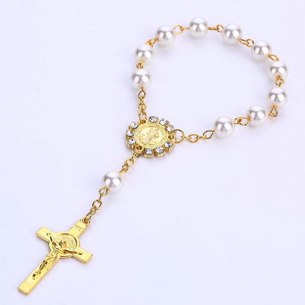 10pcs imitation pearl beads catholic rosary catholic holy communion golden color wings crucifix pendants bracelet nice gift, Silver
10pcs imitation pearl beads catholic rosary catholic holy communion golden color wings crucifix pendants bracelet nice gift, Silver